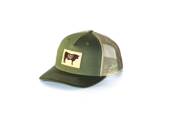 Green Leather Steer Hat