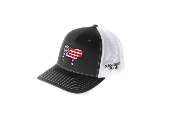 Charcoal Patriotic Steer Hat